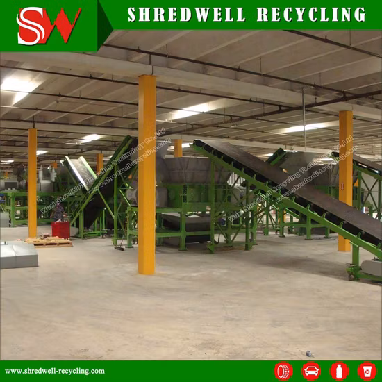 New Technology Old Car Tyre Shredder Equipment with Trommel to Recycle Waste Tires